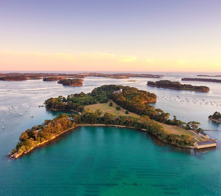 Vue aérienne Golfe du Morbihan