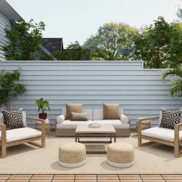 Terrasse d'une résidence secondaire décoré avec du goût