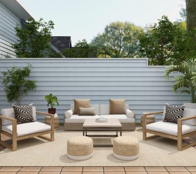 Terrasse d'une résidence secondaire décoré avec du goût